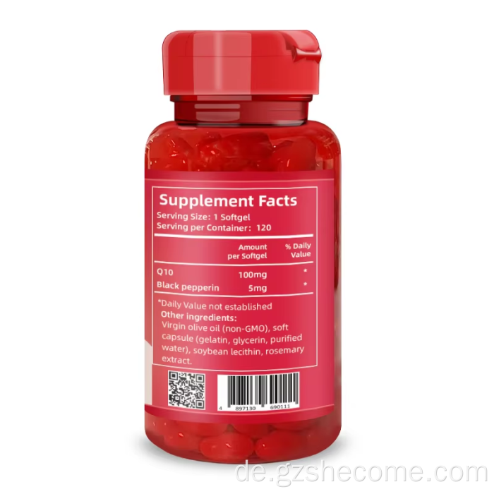 Shecome CoQ10 120 Kapseln zur Unterstützung der Herzgesundheit